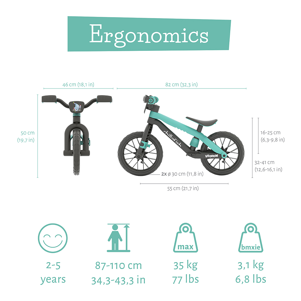 Bicicleta Chillafish BMXie Vroom, 2-5 ani