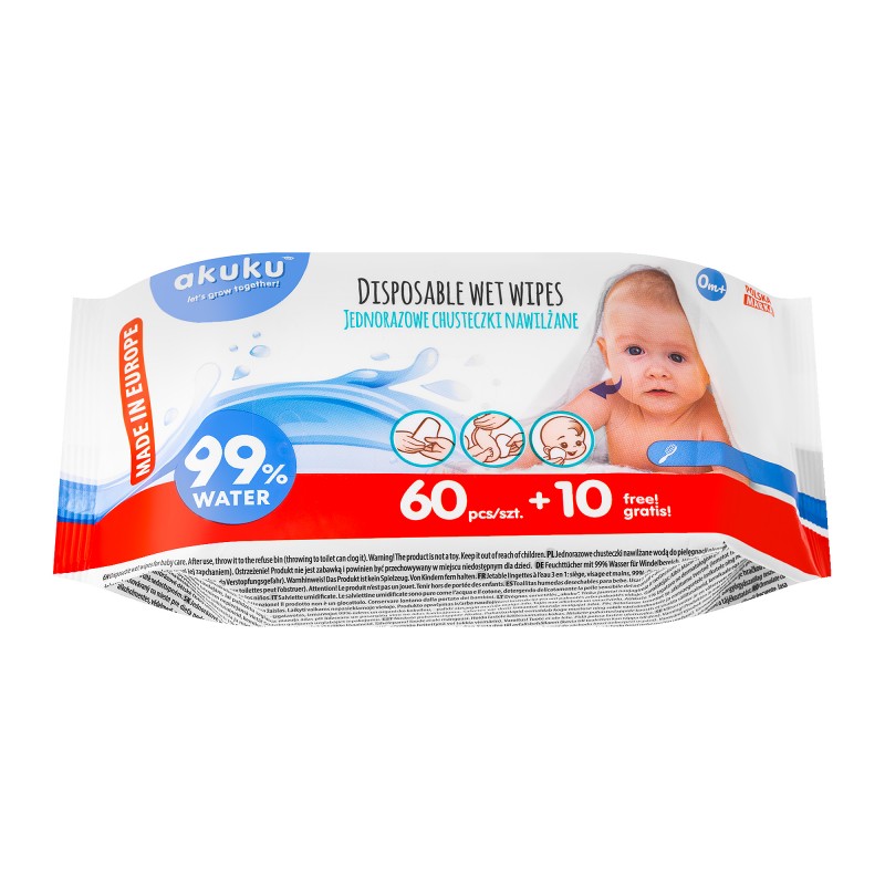 Servetele umede Akuku 99% Apă, 70 bucăți - imagine 5