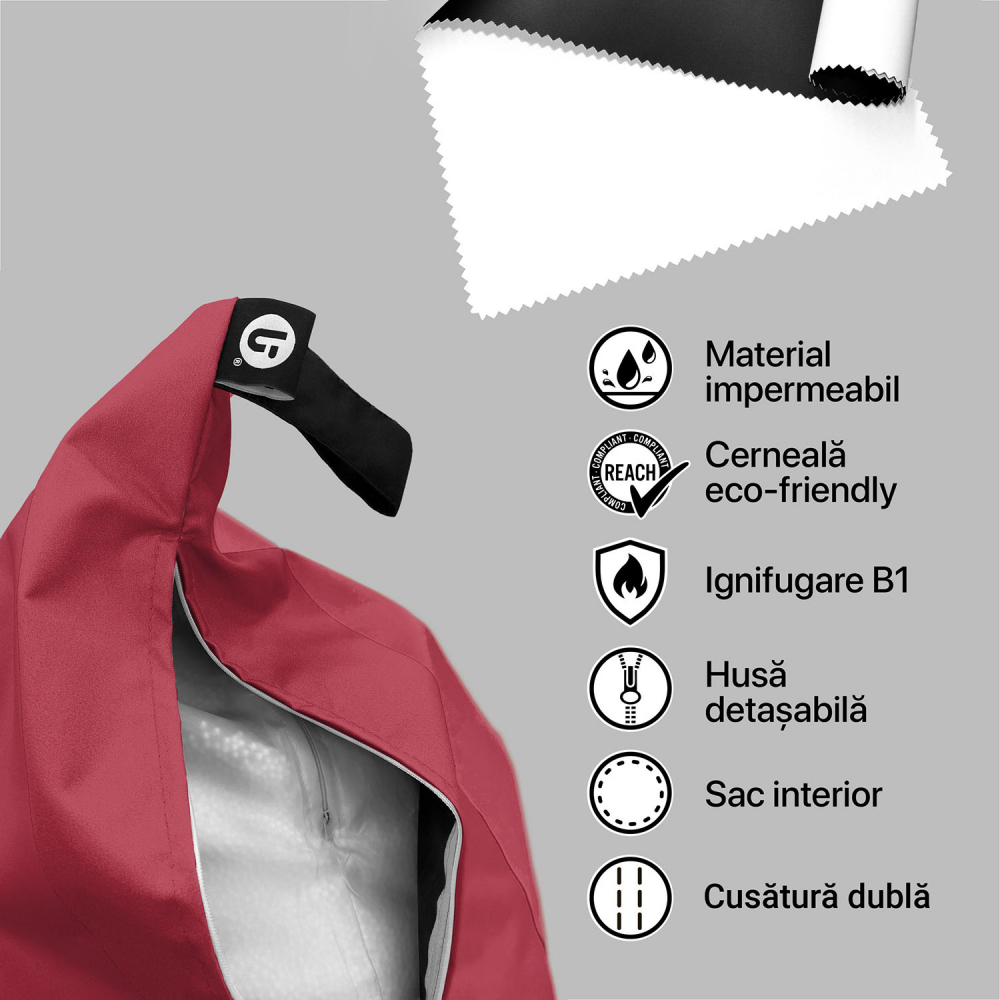 Fotoliu Puf Bean Bag Updeco XL, Roșu - imagine 4