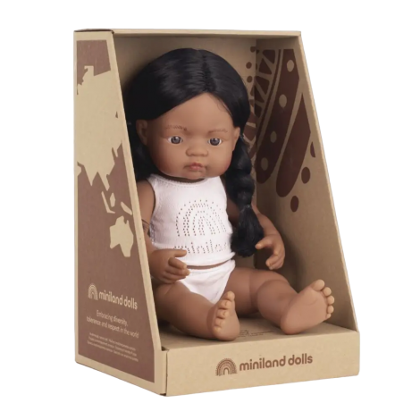 Păpușă Miniland 38cm Nativ Americană Corp Parfumat - imagine 2