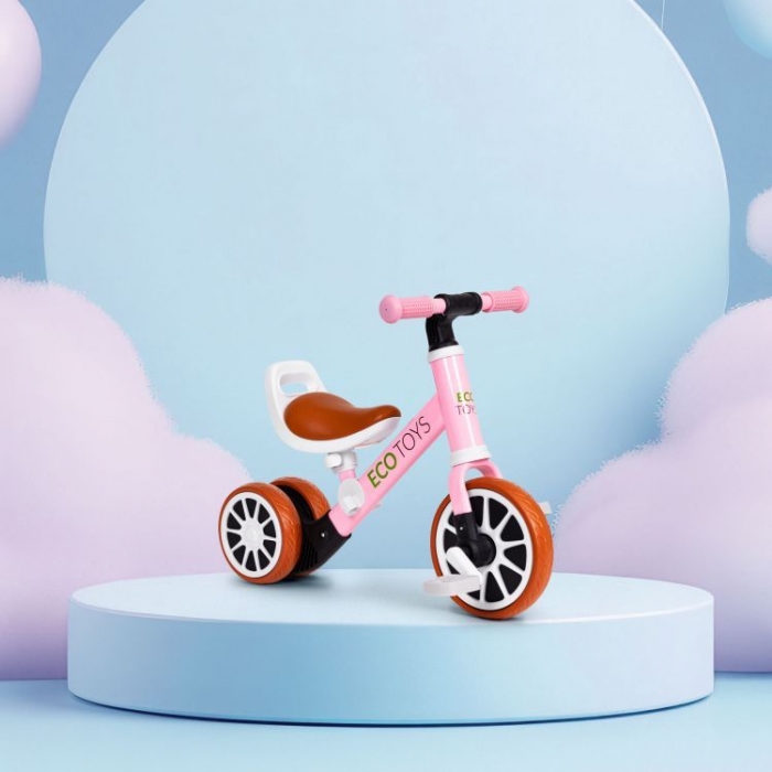 Bicicleta 2in1 Ecotoys Roz | 2-6 Ani - imagine 9