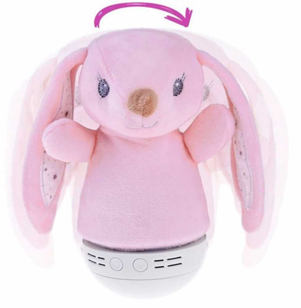 Lampa Veghe Muzicala Pink Rabbit LED, Sfera Zabawek - imagine 4
