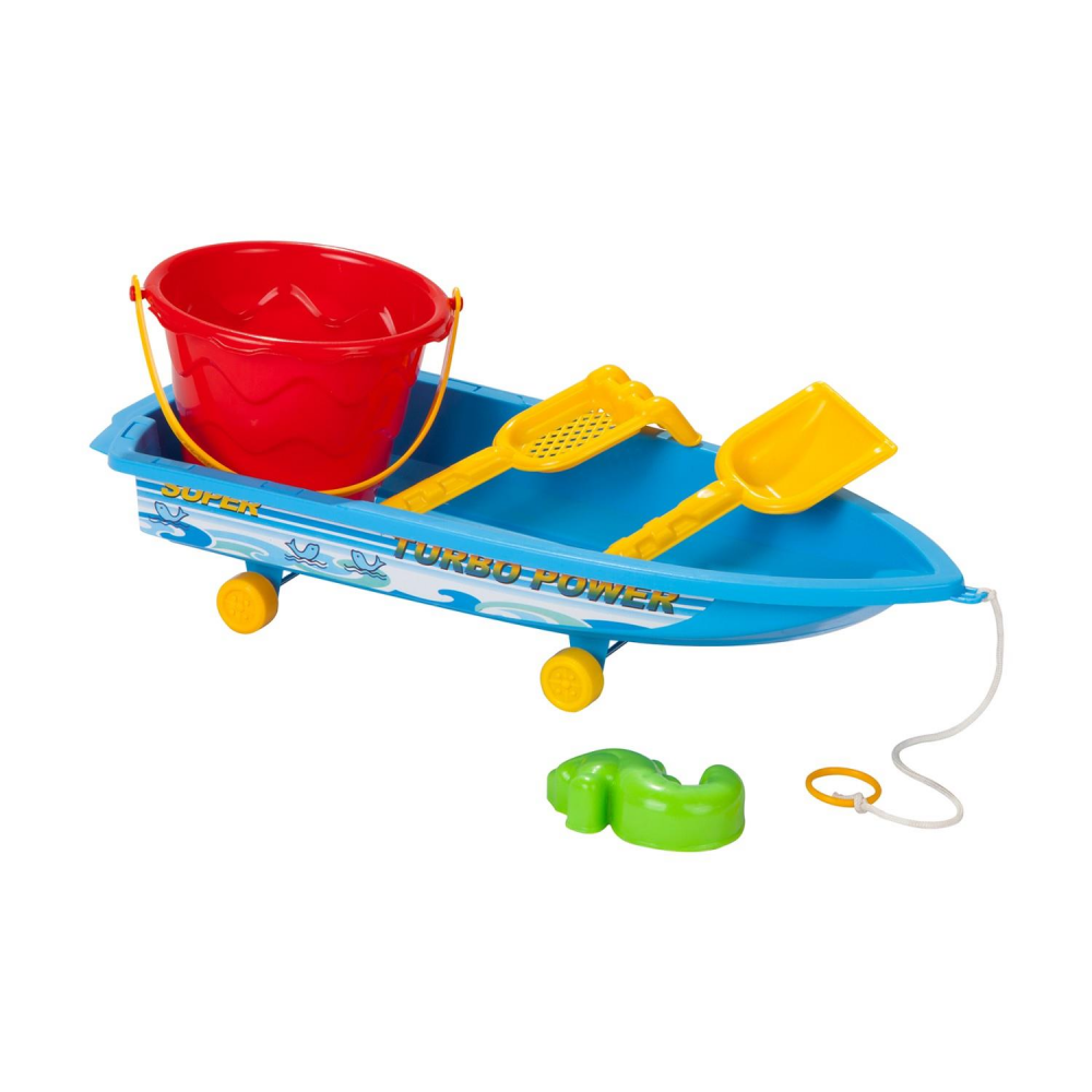Set Nisip 5 Piese Blue Luxury Boat | Guclu Toys