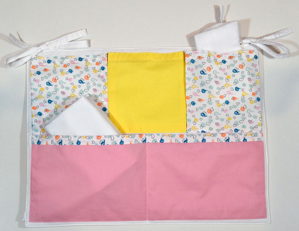 Organizator Patut KidsDecor Inimioare Roz 35x50 cm - imagine 2