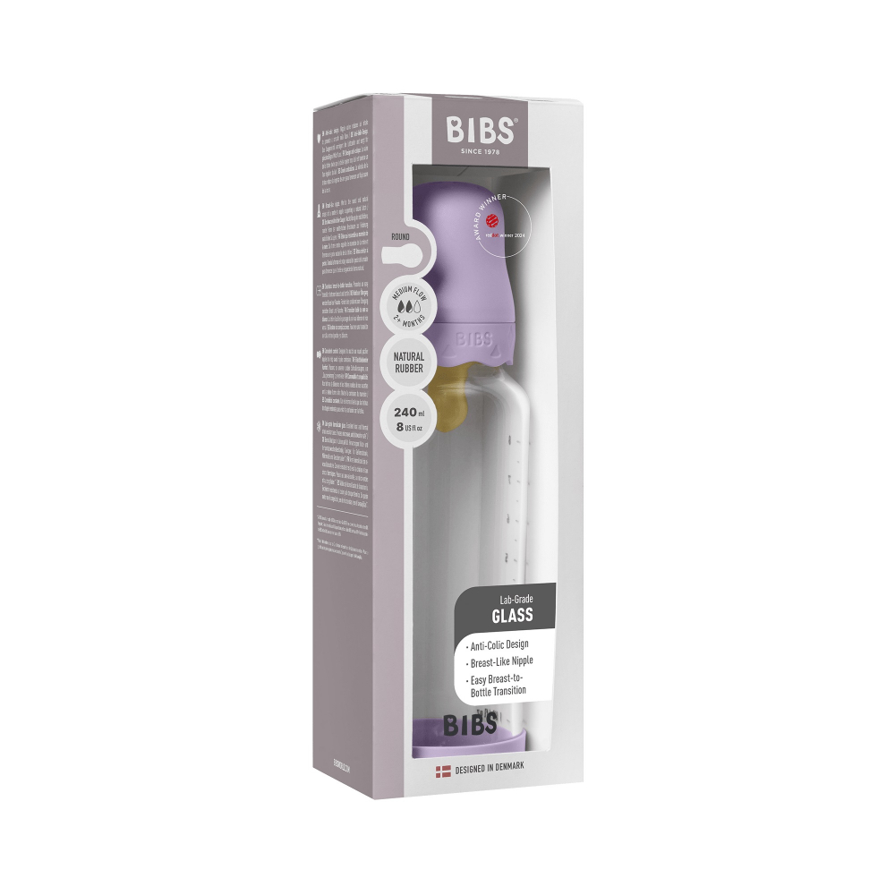 Biberon Anticolici Bibs Bohome din Sticlă Violet - imagine 2