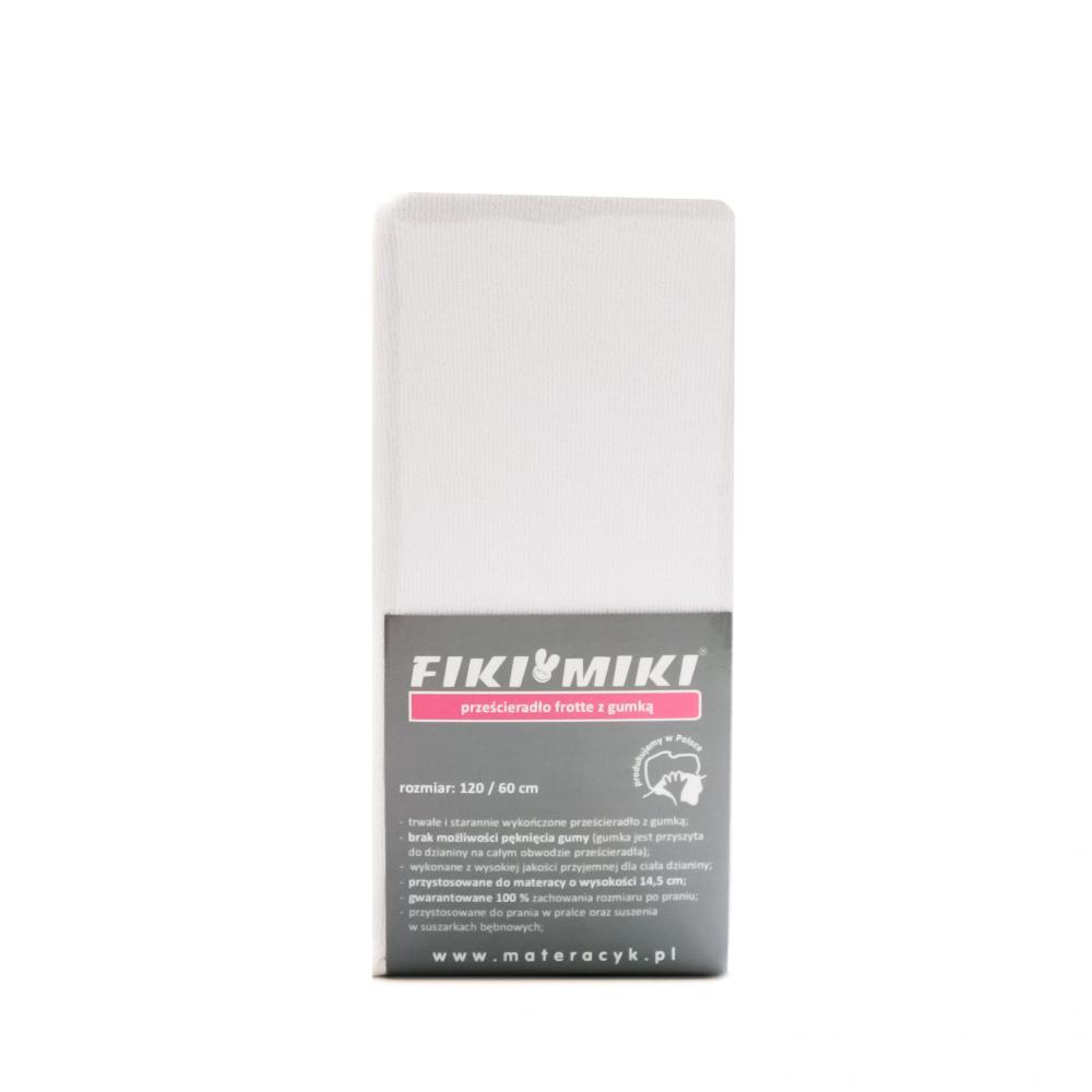 Cearsaf frotir elastic alb 120x60 cm Fiki Miki