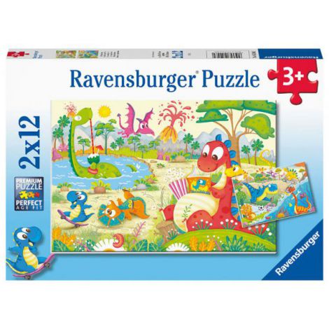 Puzzle Dinozauri 2x12 Piese Ravensburger