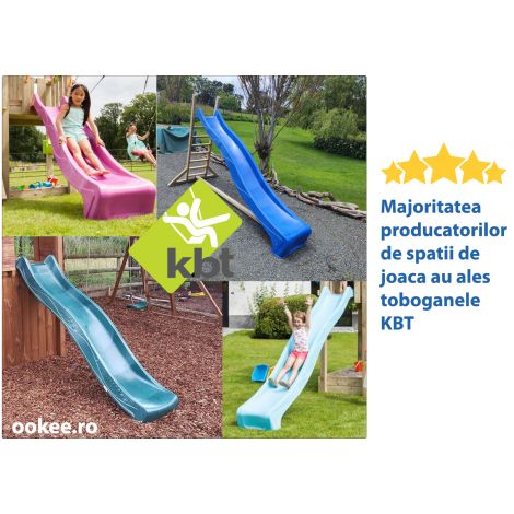 Tobogan Sline 2.9m KBT HDPE Verde cu Apă - imagine 3