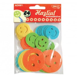 Hazliul Autoadezive Daco - 24 Fețe Zâmbitoare din Pâslă
