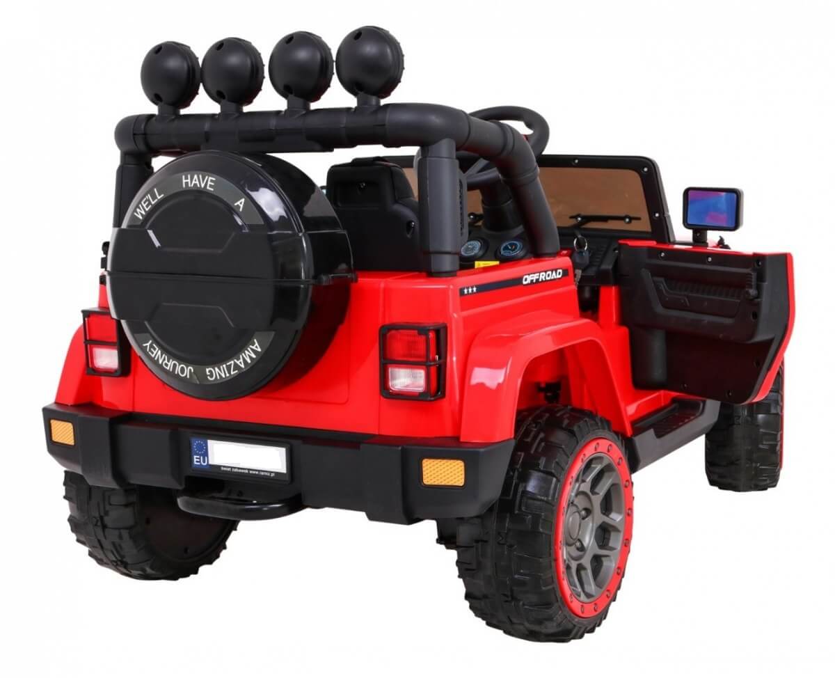 Mașinuță Electrică 4x4 Jeep Roșu | Autokids - imagine 3