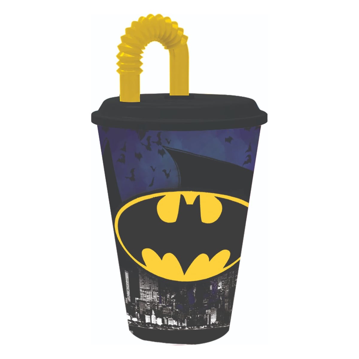 Pahar Batman Stor 430ml cu Pai și Capac
