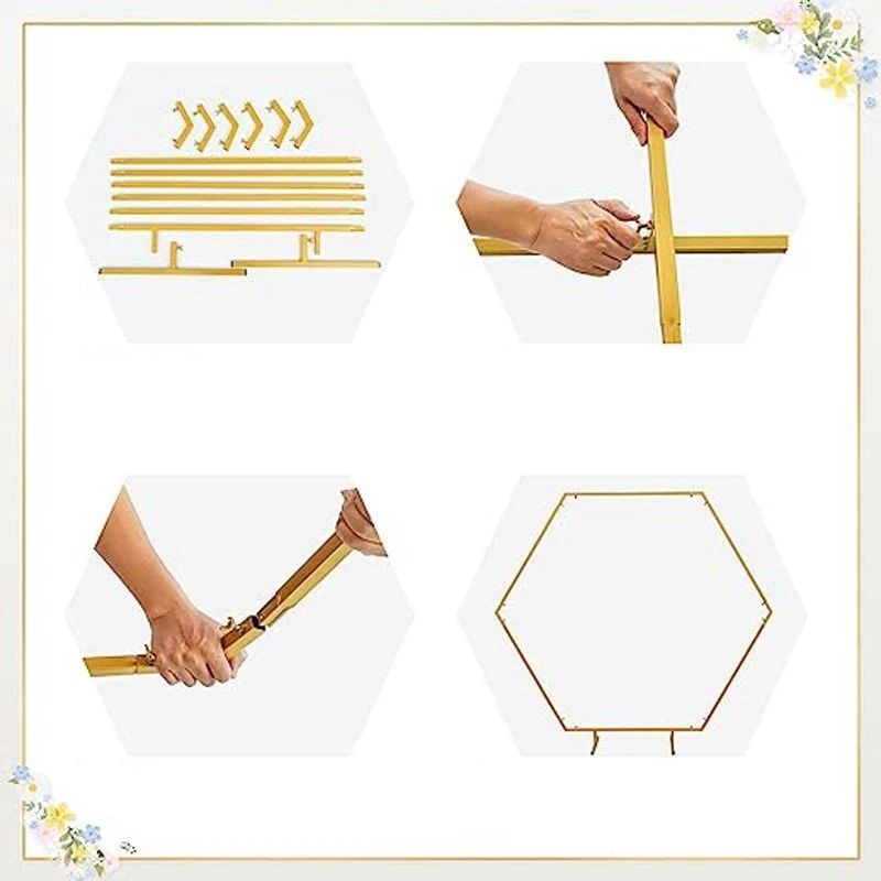 Arcadă Hexagonală Aurie Procart | Decor Eveniment - imagine 5