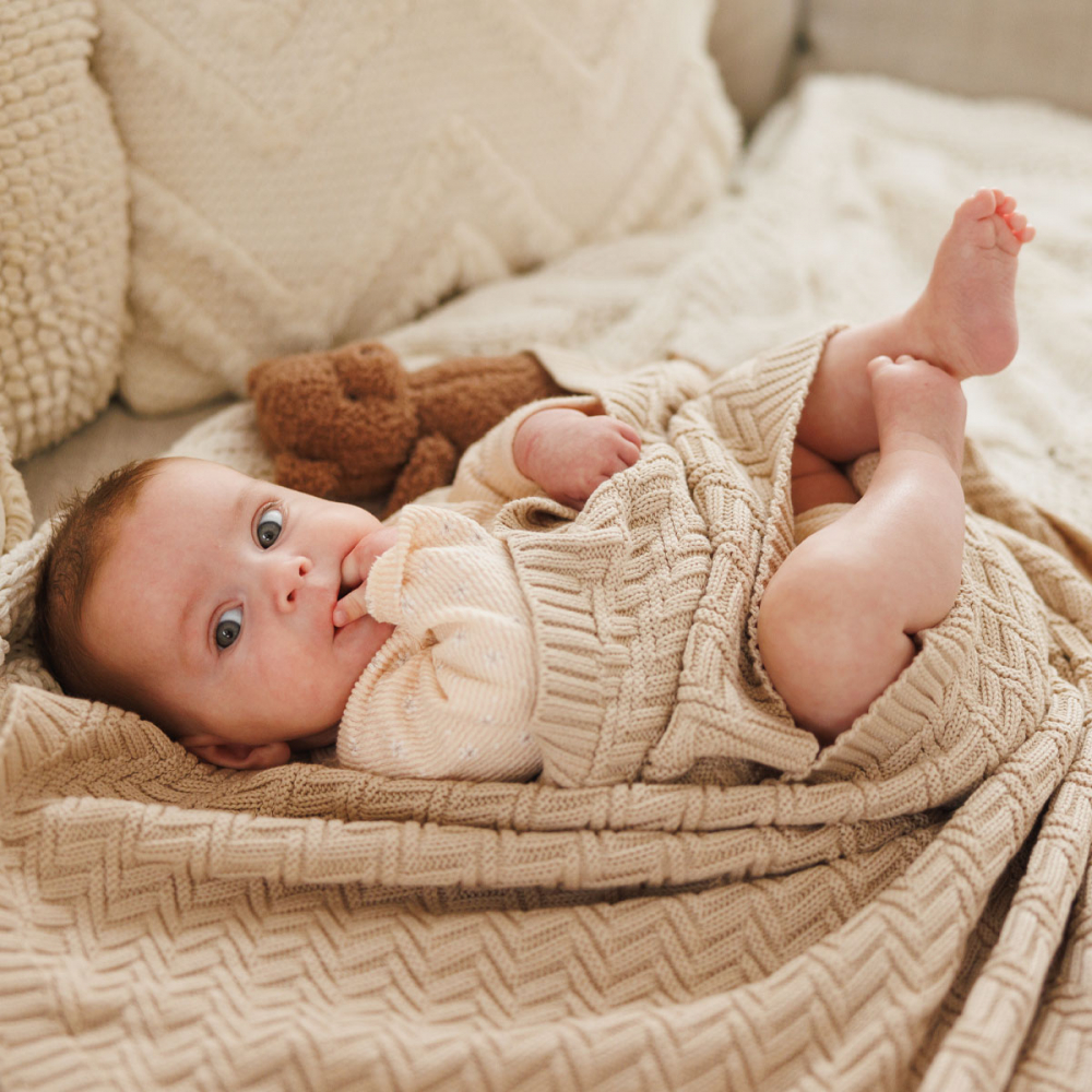 Paturica Babyono Bumbac Organic 100x75cm - imagine 4