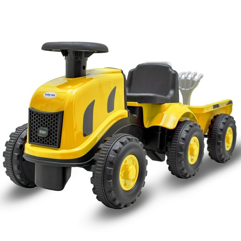 Tractor Baby Mix Benny cu Remorcă Galben