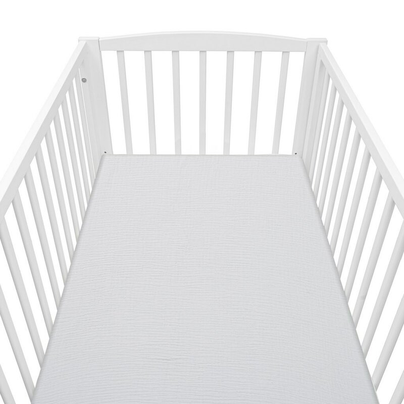 Cearceaf New Baby bumbac elastic gri 90x150 - imagine 3