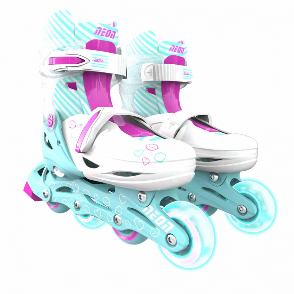 Role Neon Inline Skates 34-37 Teal Pink