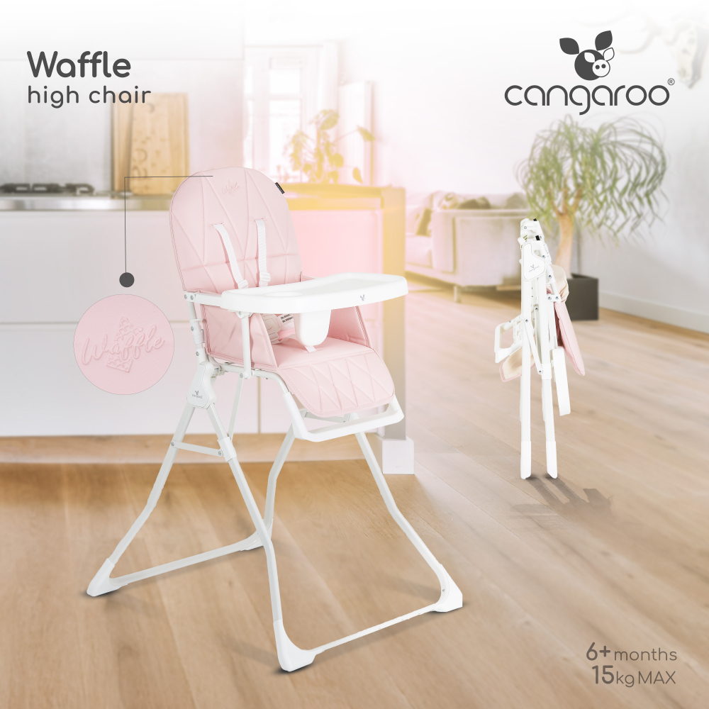 Scaun masa Cangaroo Waffle Pink, Pliabil