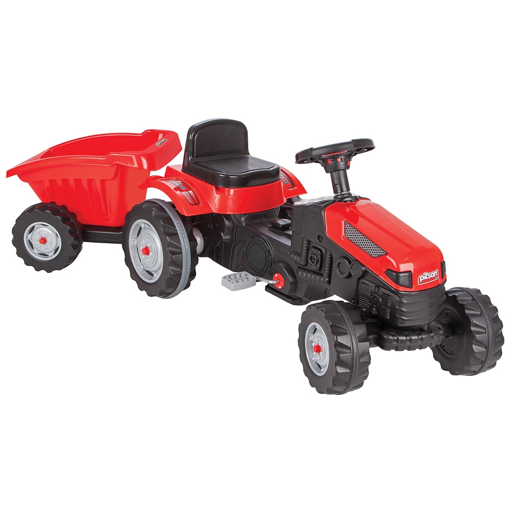 Tractor Pilsan cu pedale și remorcă pentru copii - imagine 4