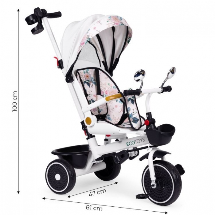 Tricicleta Ecotoys multifuncțională cu scaun 360° - imagine 8