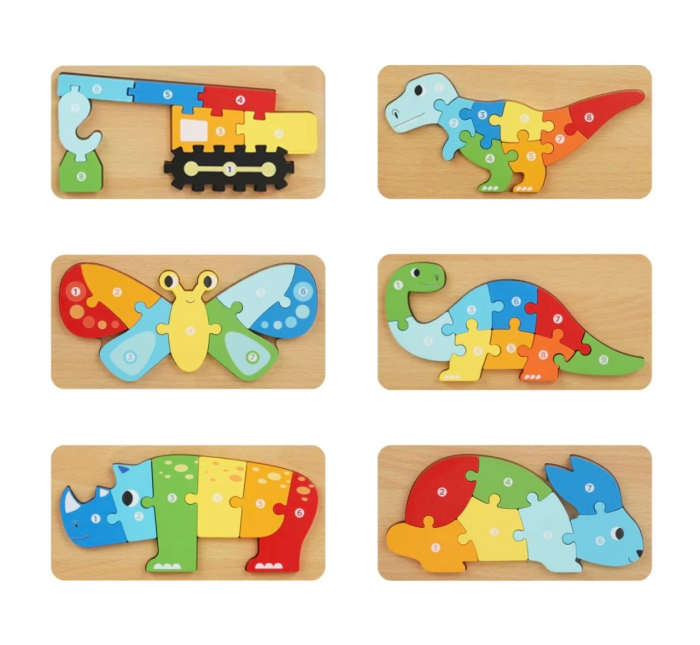 Set 6 Puzzule Animale Lemn Masiv Krista