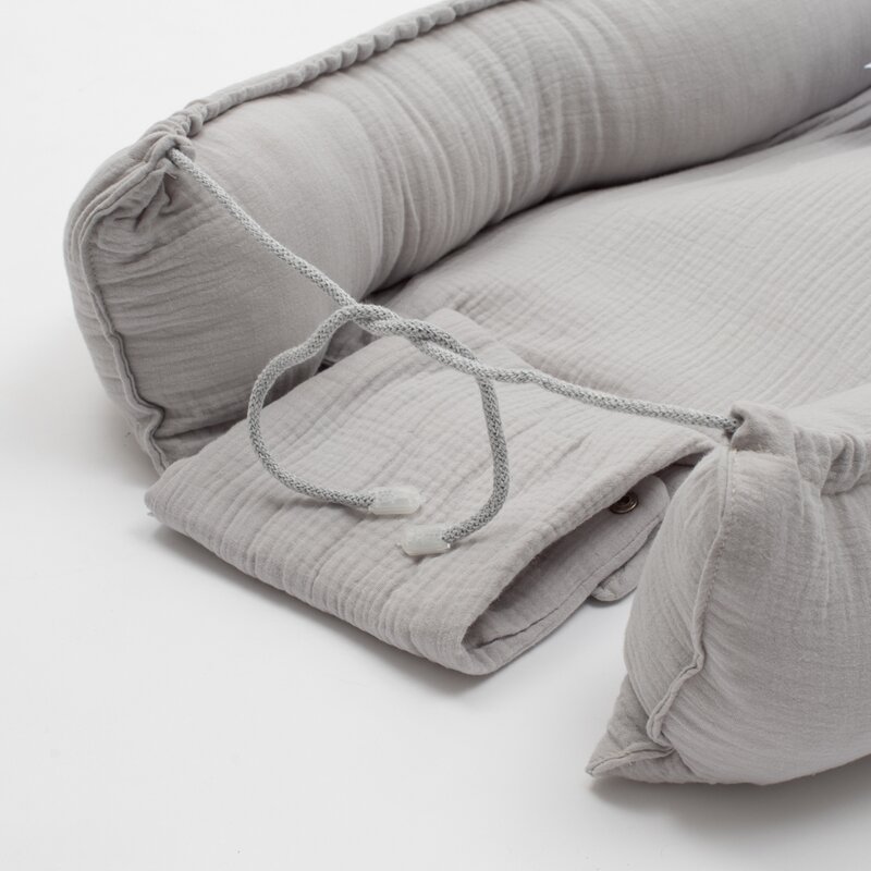 Baby Nest New Baby din Muselina Light Grey - imagine 4