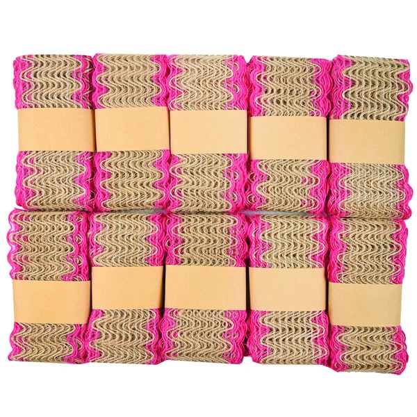 Set 12 Bunde Iută Dantelată 5cm Colorart