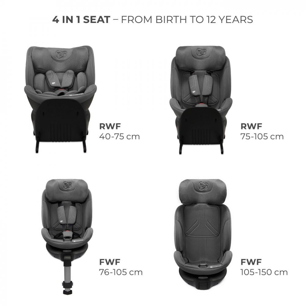 Kinderkraft Xrider 2 Grey - Scaun Auto Rotativ i-Size - imagine 2