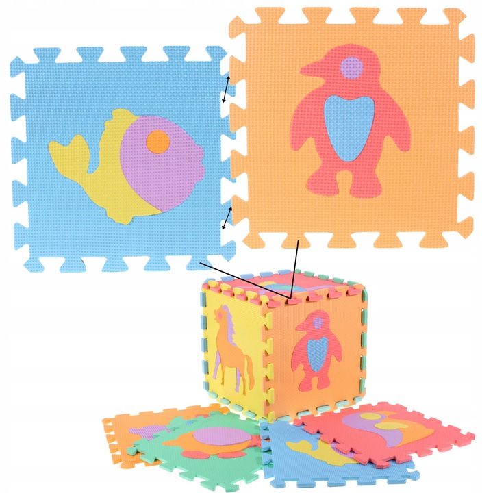 Covor Puzzle Spumă 10 Piese Animale Malplay - imagine 5