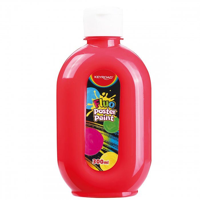 Culoare Tempera Roșu Fluorescent Keyroad, 300 ml