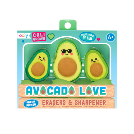 Set Avocado Love Ooly | Ascutitoare si Radiere Haioase