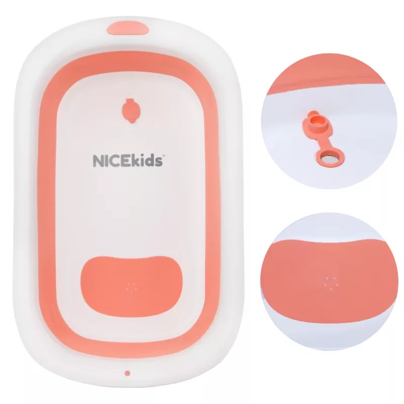 Cadita Pliabila NiceKids cu Hamac Pink - imagine 2