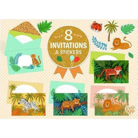 Set Invitatii Jungle Djeco - Creativitate - imagine 3