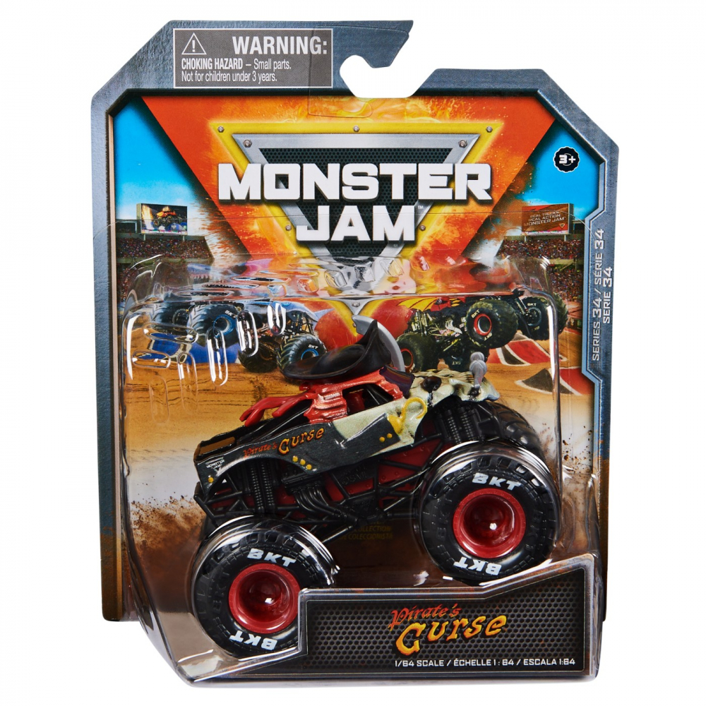 Mașină Monster Jam Pirate, Metalică, Scara 1:64