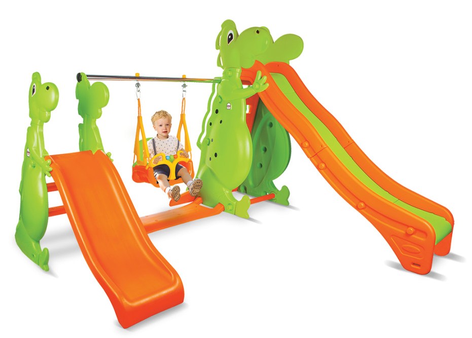 Pilsan Playfull Dino: 2 Tobogane și Leagăn pentru Curte - imagine 3