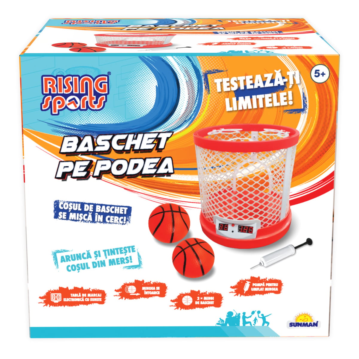 Cos Baschet Interactiv Rising Sports cu Tablou Electronic