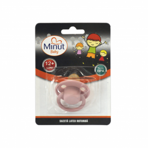 Suzeta Latex Minut Baby 12+ Roz - Confort Sigur - imagine 2