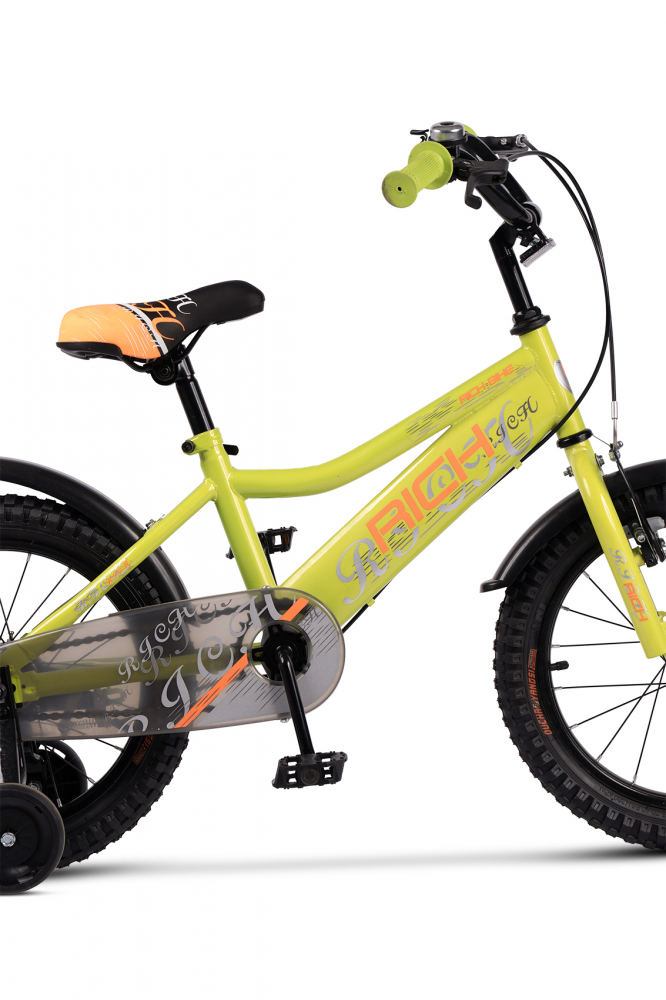 Bicicleta Rich 16" Copii 4-6 Ani Verde/Portocaliu - imagine 8