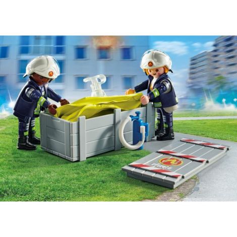 Playmobil Pompier cu Saltea de Aer - Jucărie - imagine 4