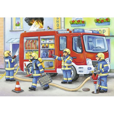 Puzzle Plastic Pompieri 100 piese Ravensburger - imagine 3