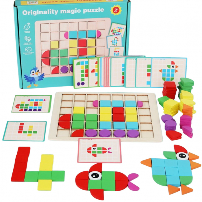 Puzzle 3D Locomotiva Krista, 120 piese, Lemn
