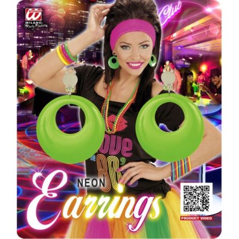 Cercei Verde Neon Widmann - Stil Anii 80 - imagine 2