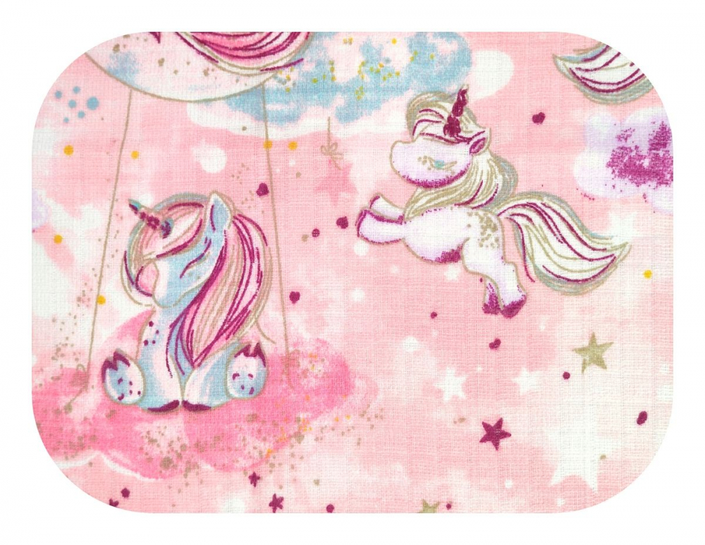 Scutec Muselina Egakids Rose Unicorn 70x80 cm - imagine 4