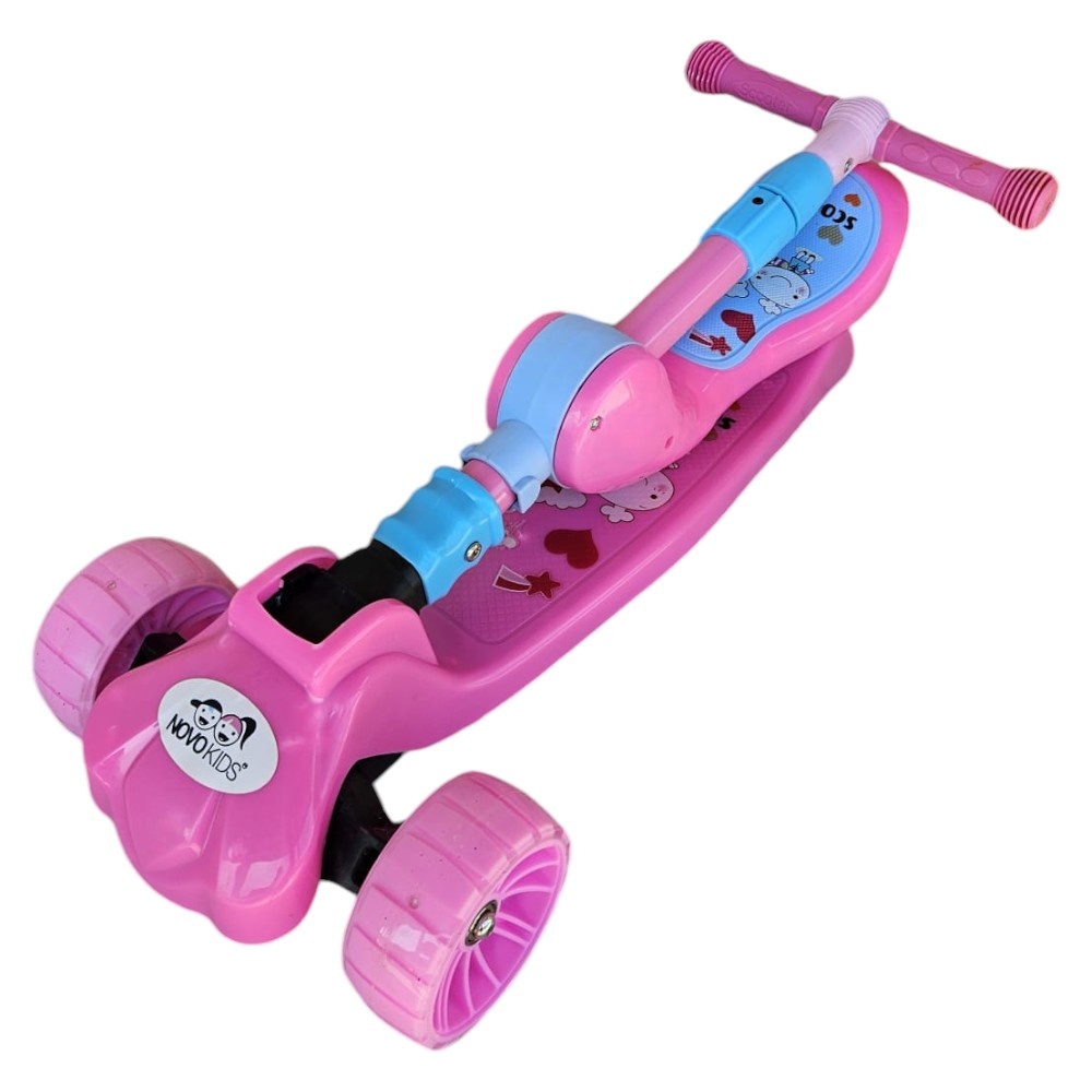 Novokids Mini Scooter 8010 Roz 2 în 1, Pliabil - imagine 3