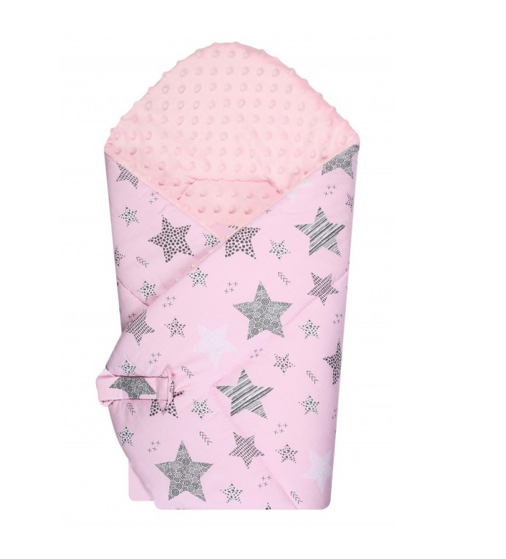 Paturica Înfășat Duetbaby Pink Stars, Multifuncțională - imagine 2