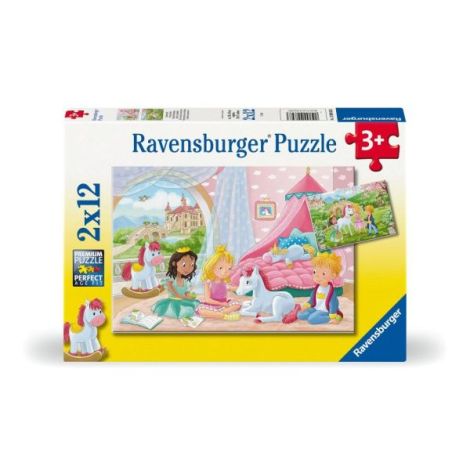Puzzle Printese si Unicorn Ravensburger 2x12 piese - imagine 4