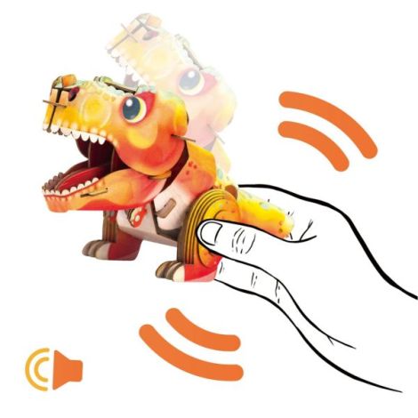 Puzzle 3D cu Sunete T-Rex Mieredu - imagine 4