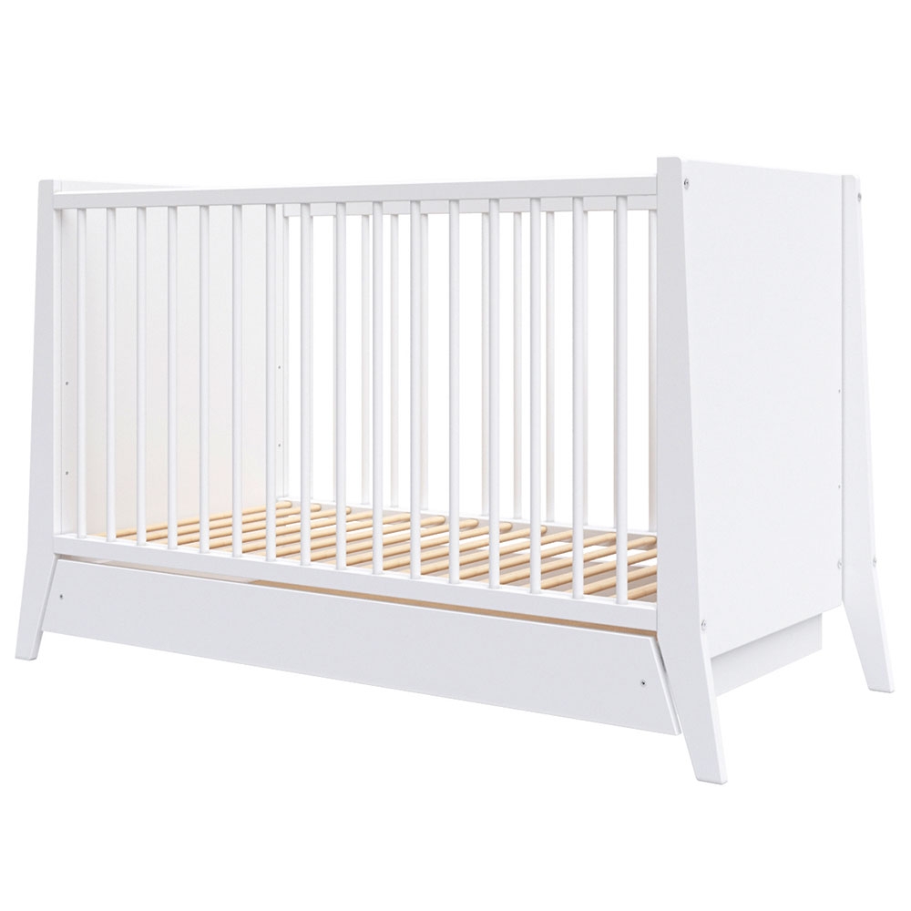 Pătuț Hubners Cosmo 120x60 Alb cu Sertar - imagine 3