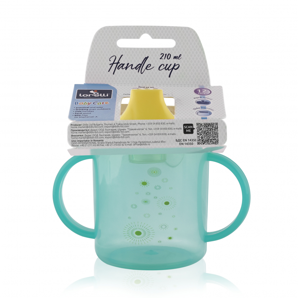 Cana cu maner si cioc Lorelli, 12 luni+, Verde, 210 ml