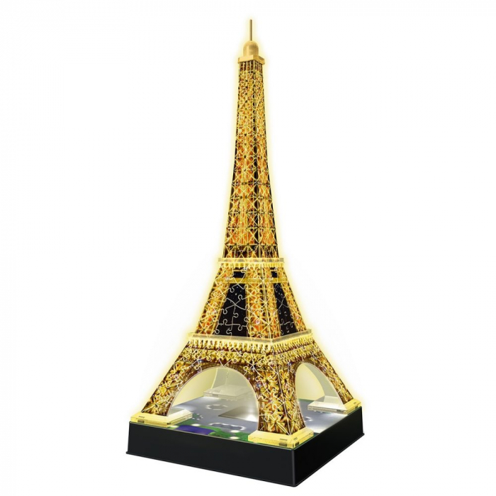 Puzzle 3D Ravensburger Turnul Eiffel Noaptea, 216 piese