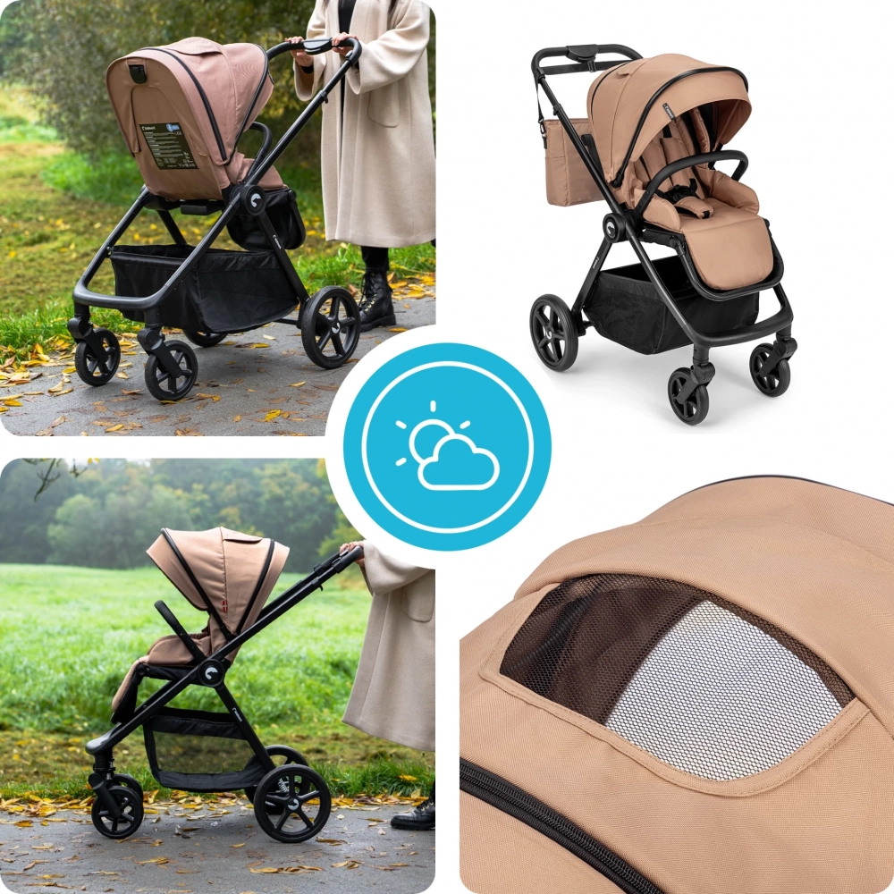 Carucior 2 in 1 Kidnort Alskar Beige 0-22kg - imagine 5